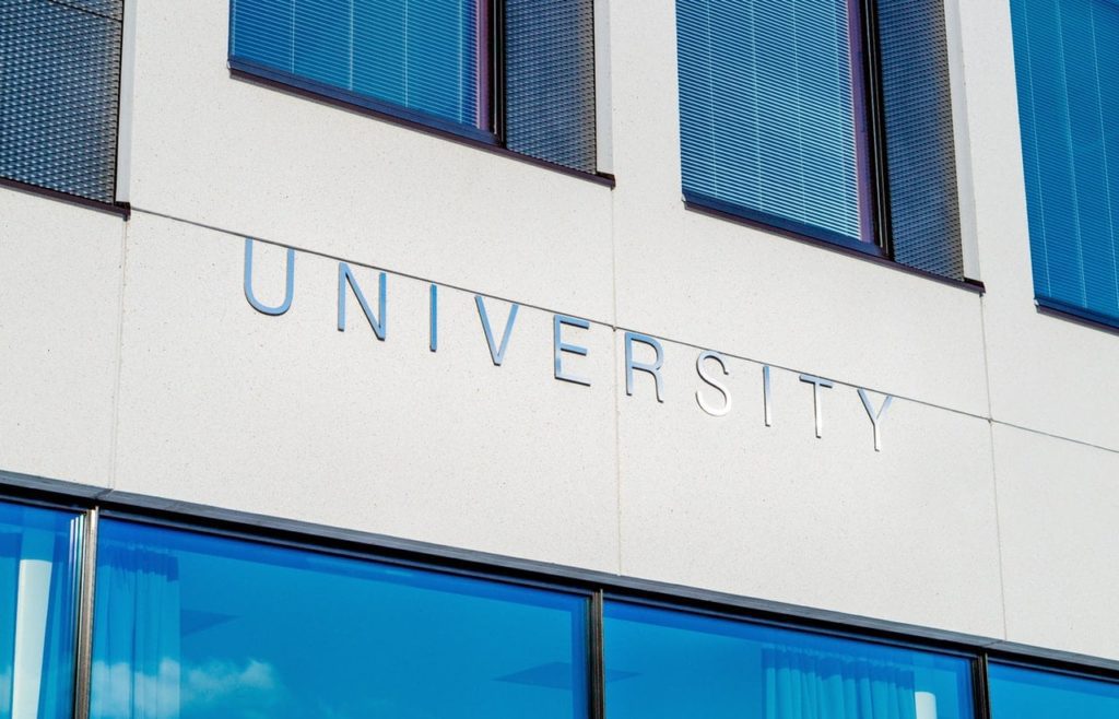 Building with university sign