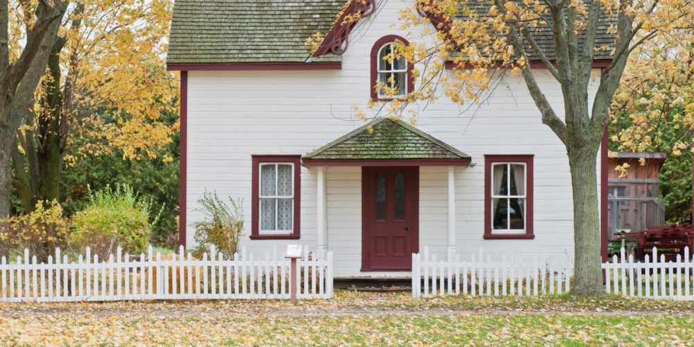 Home with white picket fence
