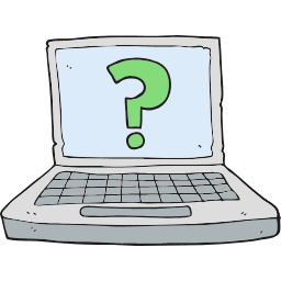 Computer_Question Computer with Question mark on screen